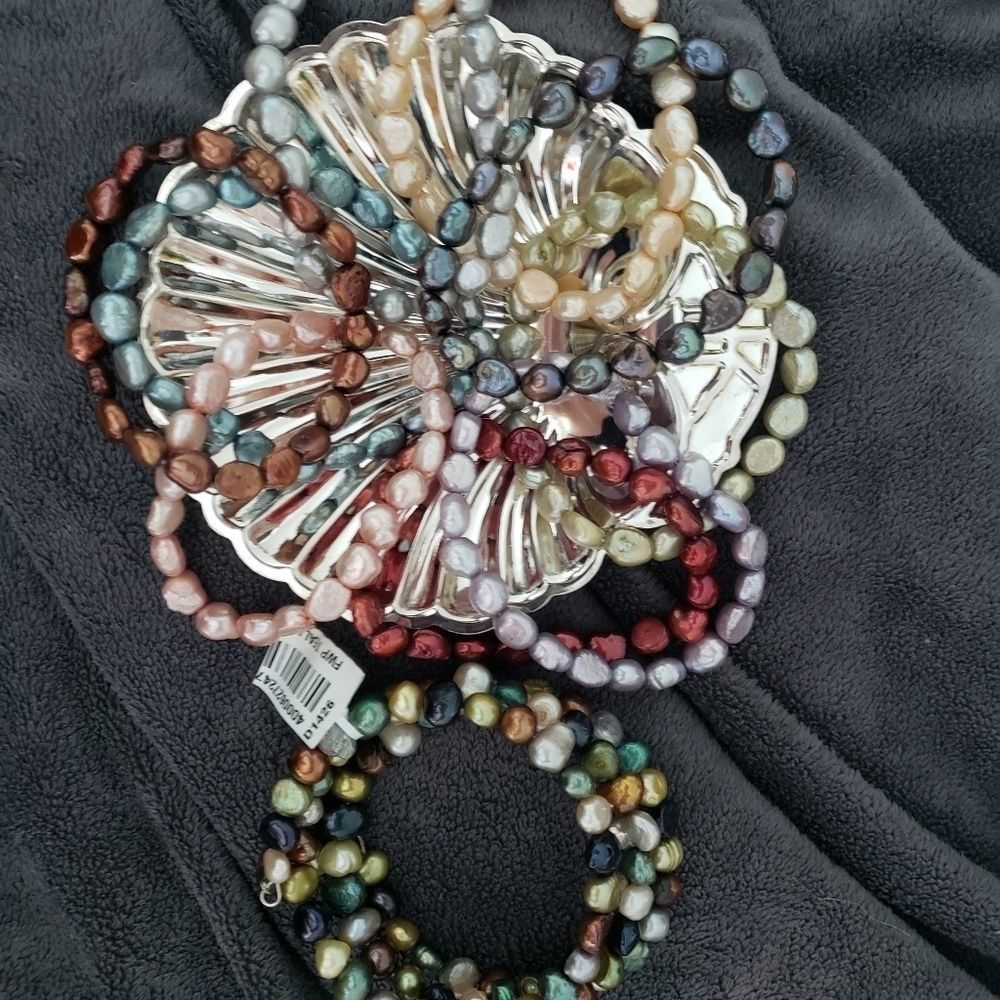 Lot of 10 Colorful Genuine Pearl Bracelets